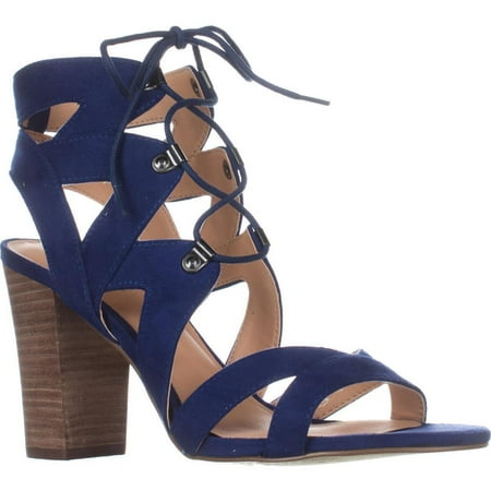 Blue Sandals - Womens XOXO Barnie Heeled Lace Up Sandals, Blue