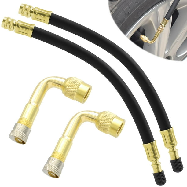 Extensión De Válvula De Neumático De 8,25 Pulgadas, Extensores De Vástago De Válvula Flexible Con Adaptador De Extensión De Válvula De Neumático Schrader De Latón, Compatible Con Coches, Camiones, Mot