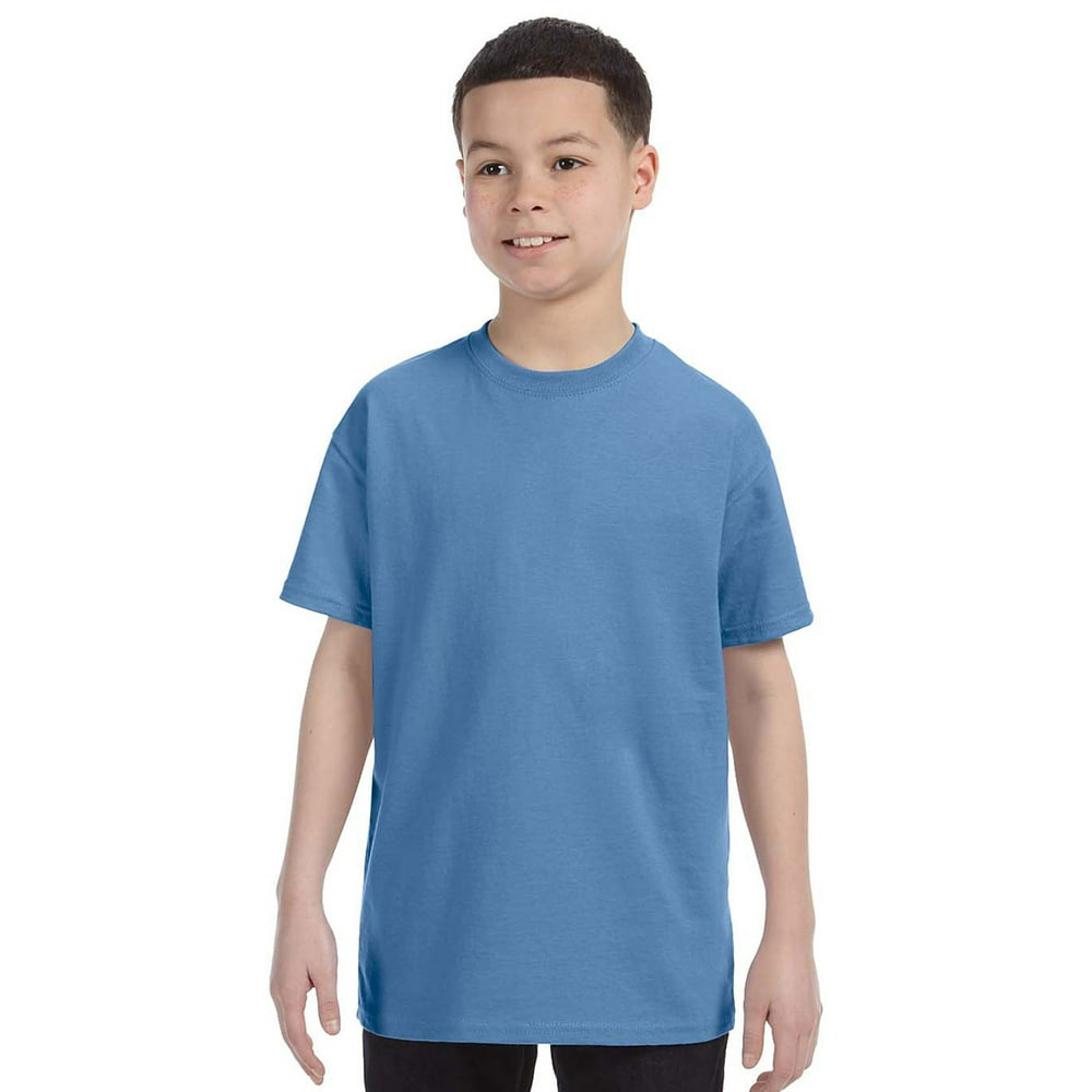 Hanes - Hanes Youth Ultimate ComfortSoft Tagless T-Shirt, Carolina Blue ...