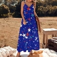 thumbnail image 3 of American Flag Blue Red White Sleeveless Dress Loose Women's Dress Dresses Luxury Evening Dresses, 3 of 9