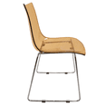 thumbnail image 3 of LeisureMod Lima Acrylic Chrome Finish Steel Frame, Stackable Accent Side Chair for Kitchen and Dining Room, Set of 4 (Amber), 3 of 6