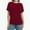 Wine Red, variant on Womens Casual T Shirts Dolman Short Sleeve Shirts Boat Neck Ruched Tops Summer Lightweight Clothes