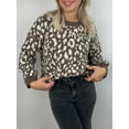 thumbnail image 4 of Honganda Pull Ample d'Automne pour Femmes Motif Léopard Manches Longues Tricot, 4 of 9