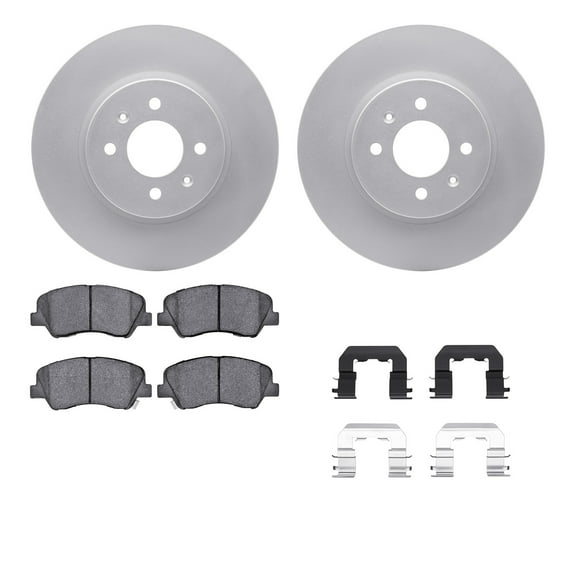 Dynamic Friction Company Front Geospec Brake Rotors with 5000 Advanced Brake Pads includes Hardware 4512-21055