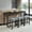 Dark Gray#7, variant on Dining Sets 4-Piece Bar Table Set with Power Outlet, Dining Bar Table and Chairs Set,Bar Table Set with 3 Padded Stools for Living Room, Dining Room, Game Room, Brown,Kitchen Sets