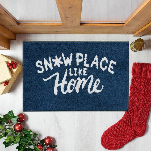 Christmas Tree Mat With "Merry Christmas" Lettering – Festive Home Floor Mat Fuzzy Lap Blanket Rugs for Living Room 5x7 Soft Comfy Blanket Mauve Blanket Large Throw Legacies Blanket Blanket H Small