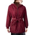 thumbnail image 1 of Moda mujer abrigo de invierno color sólido con capucha manga larga forro polar con cremallera bolsil Abanopi Rojo/Medio, 1 of 7