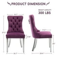 thumbnail image 5 of DONICK Velvet Upholstered Dining Chairs , Kitchen & Dining Room Chairs, Nailheads Tufted, Soft, Solid Wood Frame (Purple, Set of 4), 5 of 12