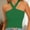 Green, variant on Womens Halter Top, Solid Color Backless Knitted Design Casual Beige L
