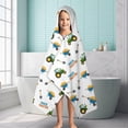 thumbnail image 6 of Cartoon Tractors Wheelbarrows White Pattern Hooded Bath Towel，60"x35" for Ages 3 To 12 Kids, Quick Dry Lightweight Soft Microfiber Hood Beach Towel Cover Up for Kids, 6 of 7