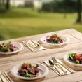 thumbnail image 5 of 9 Inch White Plastic Plates 200 Bulk Pack - Disposable Plates for BBQ Party Dinner Travel and Events, Microwavable Recyclable, 5 of 8