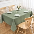 thumbnail image 5 of Inosoo Faux Linen Fabric Rectangle Tablecloth, 60"x84" Stain and Wrinkle Resistant Washable Table Cover, Sagr Green, 5 of 13