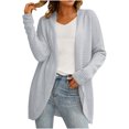 thumbnail image 2 of Women's Sweaters Under $15 Pink Size XL Long Sleeved V-neck Solid Color Knitted Cardigan Sweater Jacket, 2 of 9