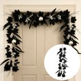 thumbnail image 5 of Halloween Black Maple Leaf Decor, Realistic Artificial Leaf Garland, Gothic Hanging Foliage Accent, Door Mantel Wall Party Display, Spooky Seasonal Holiday Decoration, 5 of 9
