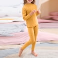 thumbnail image 2 of PMUYBHF Baby Clothes for Girls 0-3 Months Dresses Toddler Kids Boy Girl Clothes Unisex Solid Long Sleeve Warm Pullover Pjamas Sleepwear Tops Pants Set Outfits 140 Yellow, 2 of 6