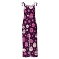 thumbnail image 5 of Feancey Linen Jumpsuits for Women Easter Cute Eggs Print Adjustable Strap Sleeveless Bib Overalls Loose Fit Onesie with Pockets Loungewear Multicolor M, 5 of 6