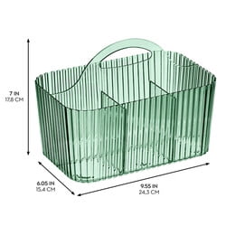 4-Section Fluted Storage Caddy with Handle - Multipurpose Storage Caddy Organizer for Kitchens, Bathrooms, and Nurseries