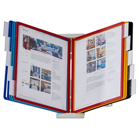 Durable InstaView Expandable Desktop Reference System with Assorted Borders, 10 Panels