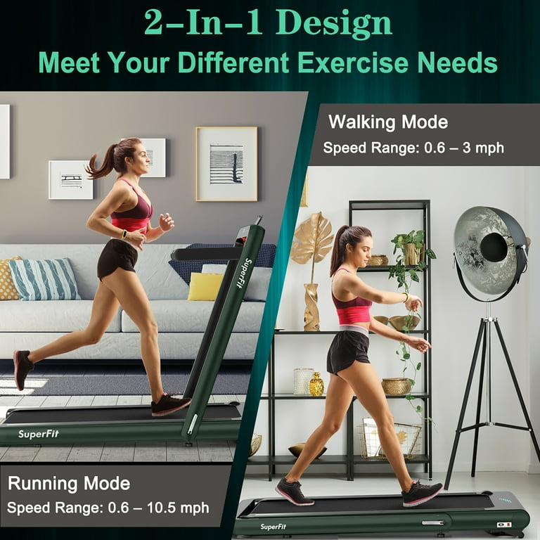 SuperFit 4.75HP Workout Desk, 2 In 1 Folding Home Treadmill with