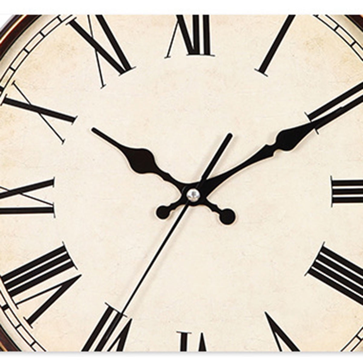 Masteelf Vintage Dial Clock European Round Roman Numeral Silent Clock 3D Large Decorative Wall Clock for Living Room Bedroom Kitchen