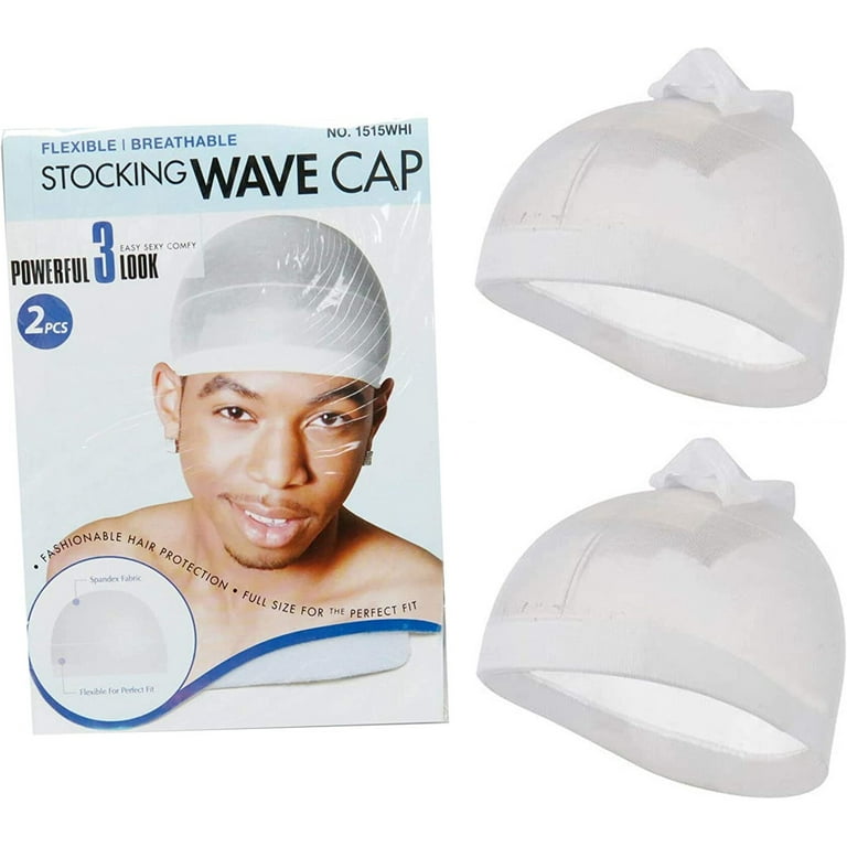 Magic Stocking Wave Cap Pack 2 Caps White Hair Du Rag Walmart