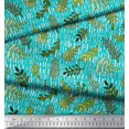 thumbnail image 2 of Soimoi Green Silk Fabric Seal Leaves Print Sewing Fabric Yard 44 Inch Wide, 2 of 3