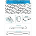 thumbnail image 2 of Stainless Steel Turnbuckle Kit, Include Stainless Steel Chains 1M×4, M6 Turnbuckle Hook and Hooks, Eye Plate,Hooks, Turnbuckle Wire Tensioner Kit for Shade Sail Fixing, Pergola Kit, Hanging, 2 of 5