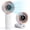 White, variant on Mighty Rock 100-Speed Rechargeable Battery LED Digital Display Foldable Electric Personal Mini Travel Fan Black