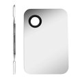 thumbnail image 2 of 3X Professional Makeup Palette Tray Mixed Make Up Stainless Steel Liquid Foundation Palette Watercolor Art Makeup Tools, 2 of 5