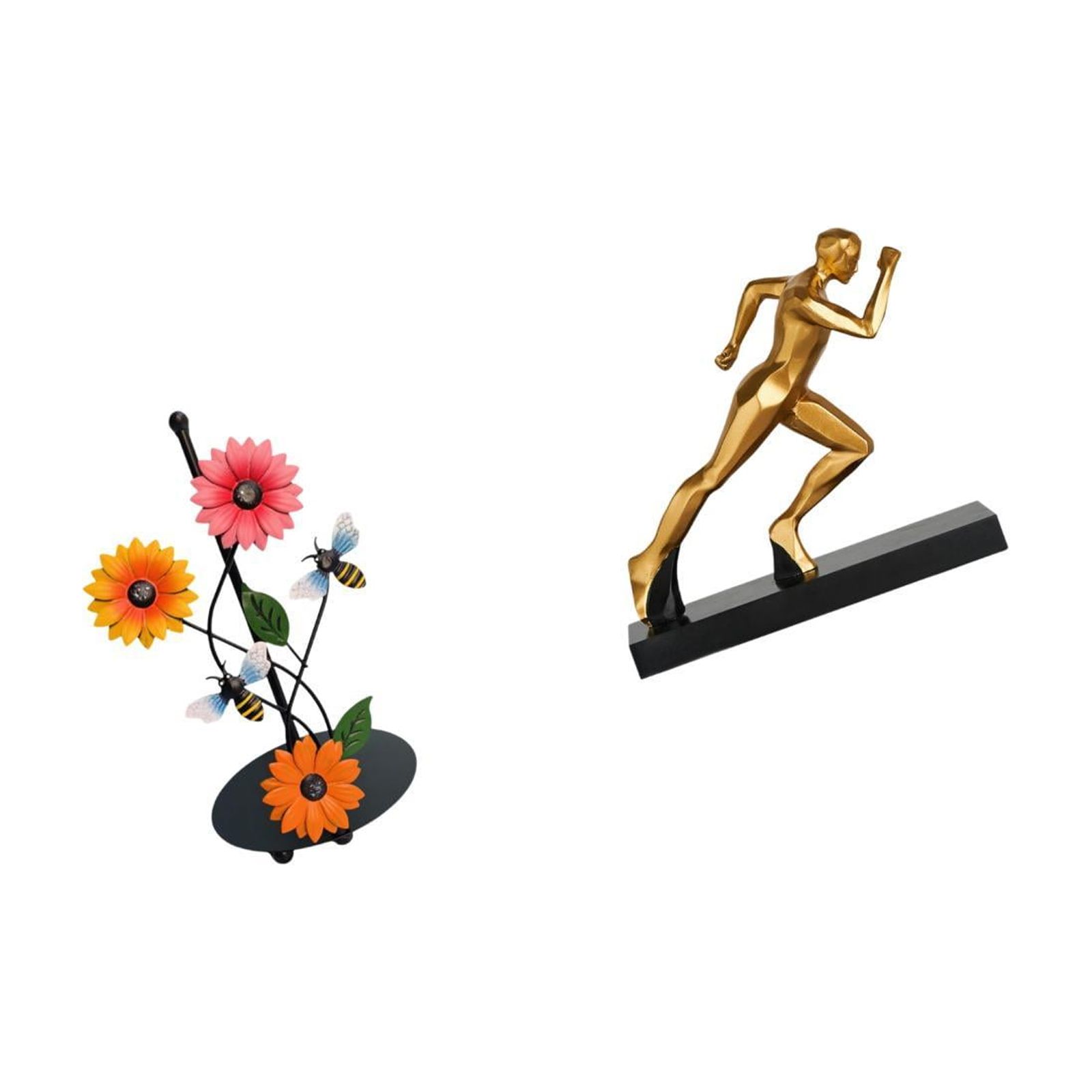 Fiocias Runner Statue Toilet Paper Holder Paper Towel Holder Countertop Abstract Art Sculpture Figurine Iron Resin Material Suitable for Room O