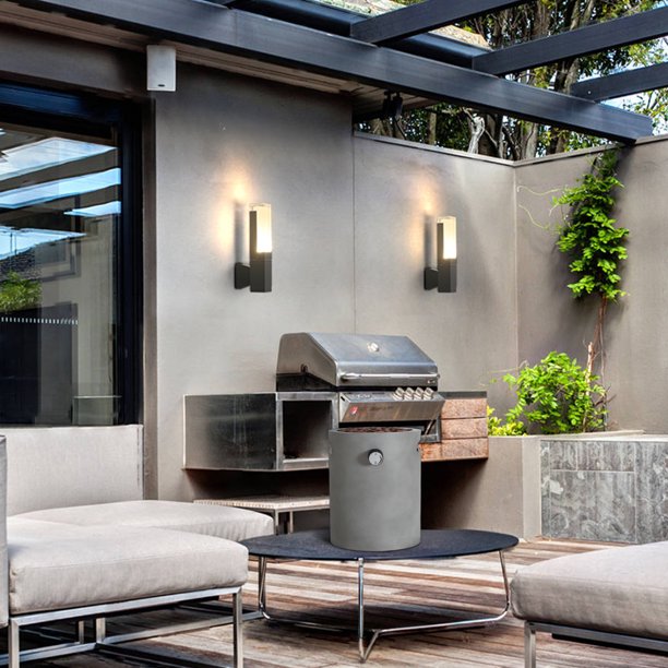 10" Round Faux Cement Look 10,000BTU Propane Tank Inside Portable Table