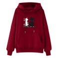 thumbnail image 2 of ICHUANYI Clearance Women's Winter Hoodie Sweatshirt Pullover Tops Long Sleeved Comfortable(Wine, L) ICHUANYI WER2023081010837, 2 of 6