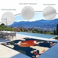thumbnail image 3 of Japanese Style Outdoor Rug for Patio/Deck/Porch, Non-Slip Large Area Rug 6 x 9 Ft, Modern Cranes Cherry Flower Wave Navy Blue Indoor Outdoor Rugs Washable Area Rugs, Camping Rug Carpet Runner, 3 of 8