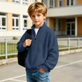 thumbnail image 5 of Boys Waffle Knit Quarter Zip Sweatshirts Fashion Long Sleeve Pullover Tops Kids Trendy Athletic Casual Sweatshirts Teen Boy Fall Winter Back to School Outfits,3-14 Years, 5 of 7