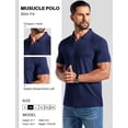 thumbnail image 4 of COOFANDY Men's Ribbed Polo Shirts Short Sleeve V Neck Slim Fit Polo T-Shirt Casual Summer Collared Golf Shirt, 4 of 6