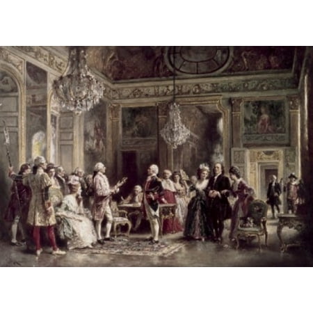 John Paul Jones & Benjamin Franklin at Louis XVIs Court Jean Leon Gerome Ferris (1863-1930American) Canvas Art - Jean Leon Gerome Ferris (24 x 36)