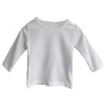 thumbnail image 1 of Camiseta de manga larga para niños, camiseta de algodón con cuello redondo para niños, camisa de fondo sólido （blanco）, 1 of 5