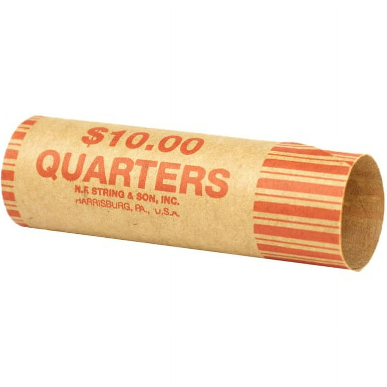 Gunshell Crimped-End Coin Wrapper, Quarters, $10.00, Kraft/Orange, 1,000/Carton Gunshell Crimped-End Coin Wrapper, Quarters, $10.00, Kraft/Orange, 1,000/Carton