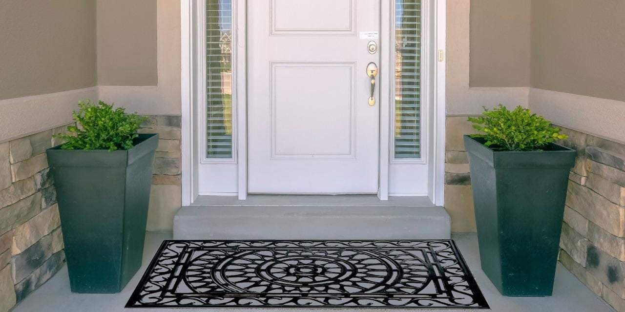 Grand paillasson d'extérieur élégant en fer forgé de Home Décor Inc. – 61 x 91 cm, noir, durable et élégant