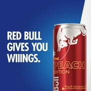 Red Bull Peach Edition Energy Drink, 12 fl oz, Pack of 24 Cans