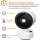thumbnail image 3 of Mini Ceramic Heater, ADURI Fan Heater Auto Shaking Head, 600W Low Consumption Portable Desktop Heater for Office, Bedroom,Tip-over Protection, 3 of 4