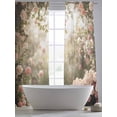 thumbnail image 5 of Pink Rose Spring Floral Sheer Curtains 84 Inch Length 2 Panels Set, Summer Roses Flowers Farmhouse Voile Window Treatment Rod Pocket Curtains Sheers Drapes for Bedroom/Living Room/Kitchen 52"x84"x2, 5 of 7
