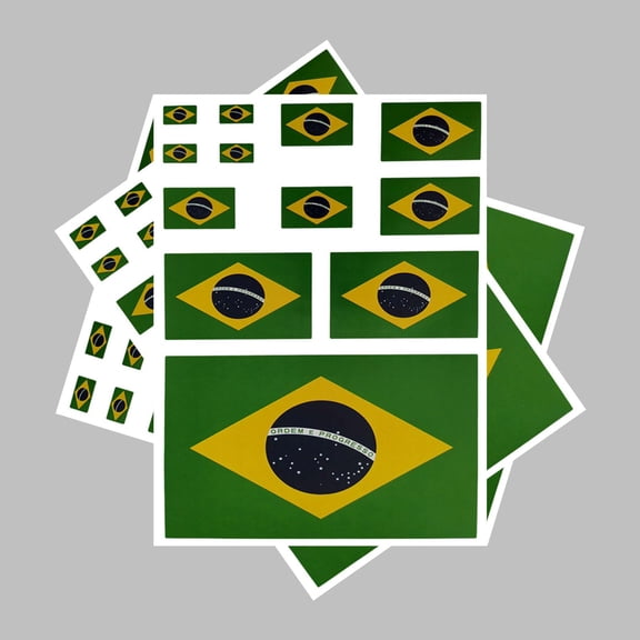 Uijokdef 3 PCS Flag Sticker Brazil Flag Stickers