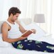 thumbnail image 5 of Fotbe Astronaut Dinosaur and Space Pantalones de Pijama para Hombre, Pantalones de Dormir, Pantalones de Casa con Cintura Ajustable y Bolsillos-Medium, 5 of 6