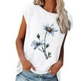 thumbnail image 2 of Pompotops Mode T-Shirts Amples à Imprimé pour Femmes Col Rond Manches Courtes Décontractées, 2 of 5