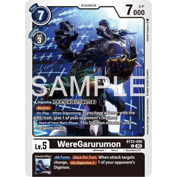 Digimon Hackers' Slumber Common WereGarurumon BT23-056