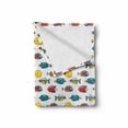 thumbnail image 2 of Fish Soft Flannel Fleece Blanket, Colorful Modern Artwork with Repeating Tropical and Exotic Fish Species Pattern Print, Cozy Plush for Indoor and Outdoor Use, 50" x 70", Multicolor, by Ambesonne, 2 of 6