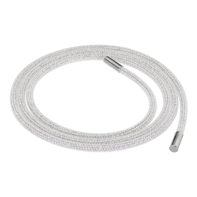 Unique Bargains 1.5 Yard 6 mm Rhinestone Tube Rope DIY Diamond String for Trouser Drawstring Sweaters White Mesh White Diamond