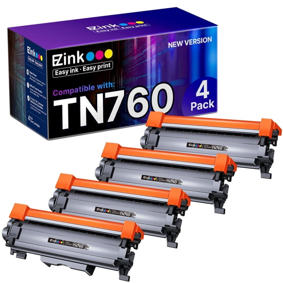 E-Z Ink TN760 Toner for Brother Printer Compatible for Brother TN-760 TN730 TN-730 Toner Cartridges to Use with MFC-L2710DW MFC-L2750DW HL-L2350DW HL