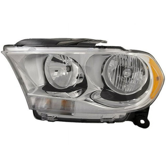 Left Driver Side Halogen Headlight Assembly - with Chrome Trim - Compatible with 2011 - 2013 Dodge Durango 2012